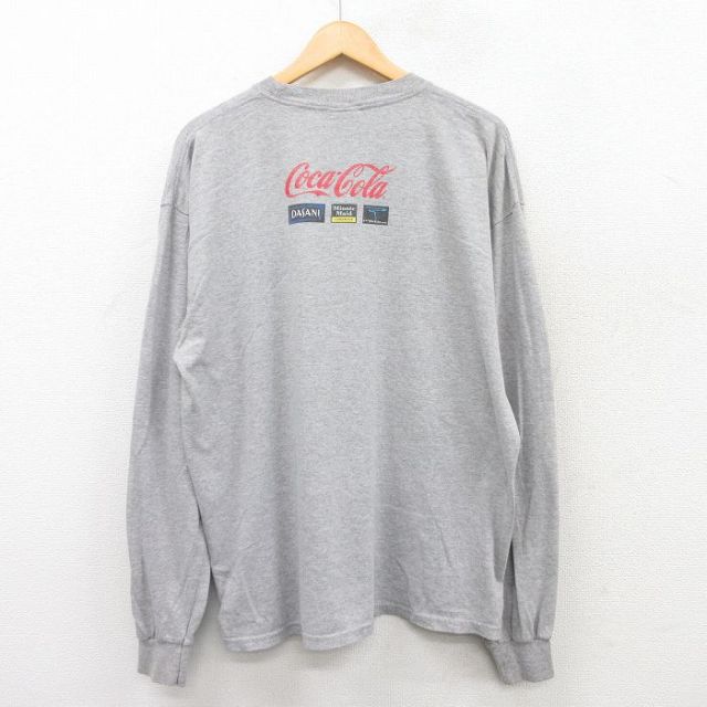 XL★古着 長袖 ビンテージ Tシャツ メンズ 00年代 00s NCAA コカコーラ 企業広告 大きいサイズ クルーネック グレー 霜降り 25apr17 中古