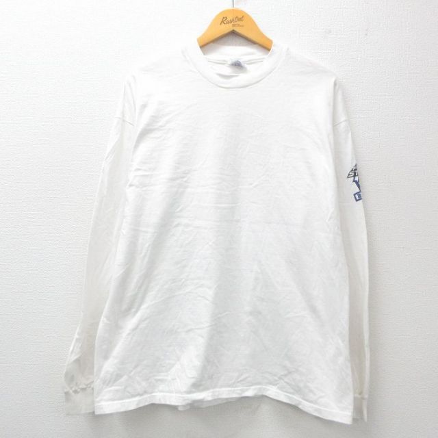 【50%OFF】ヘインズ 00s 長袖Tシャツ FIRST STRIKE ホワイト XL | 古着
