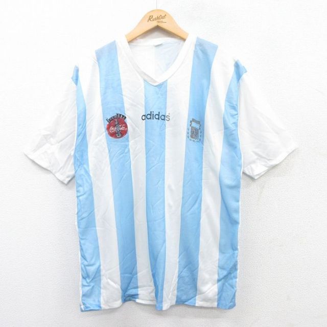 古着通販 L☆古着 半袖 ビンテージ サッカー Tシャツ メンズ 80