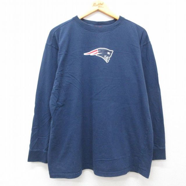 【50%OFF】00s 長袖Tシャツ ニューイングランドペイトリオッツ ネイビー XL | 古着