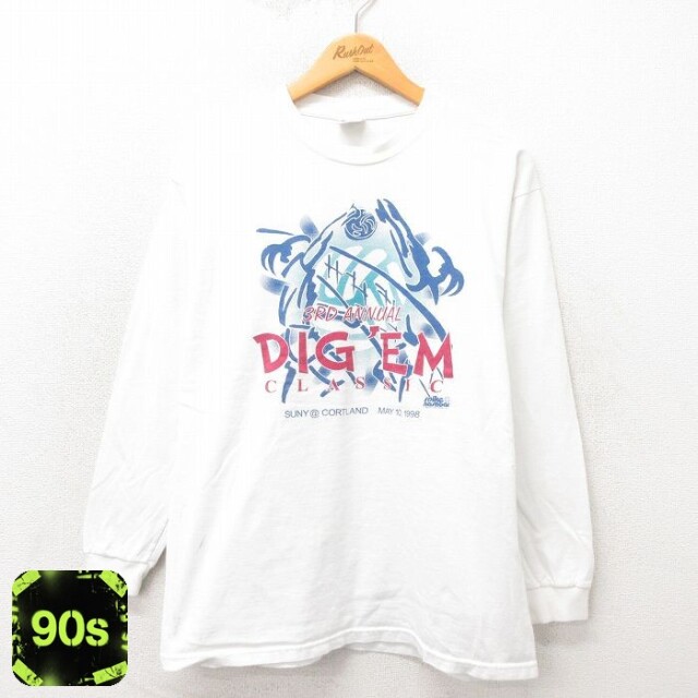 【50%OFF】90s 長袖Tシャツ バレーボール ホワイト L | 古着