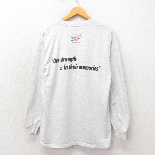 【50%OFF】XL★古着 長袖 ビンテージ Tシャツ メンズ 00年代 00s メモリーズ クルーネック グレー 霜降り 25may17 中古