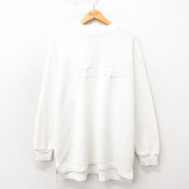 【50%OFF】ボス 00s 長袖トップス ビッグロゴ刺繍 ホワイト XL | 古着