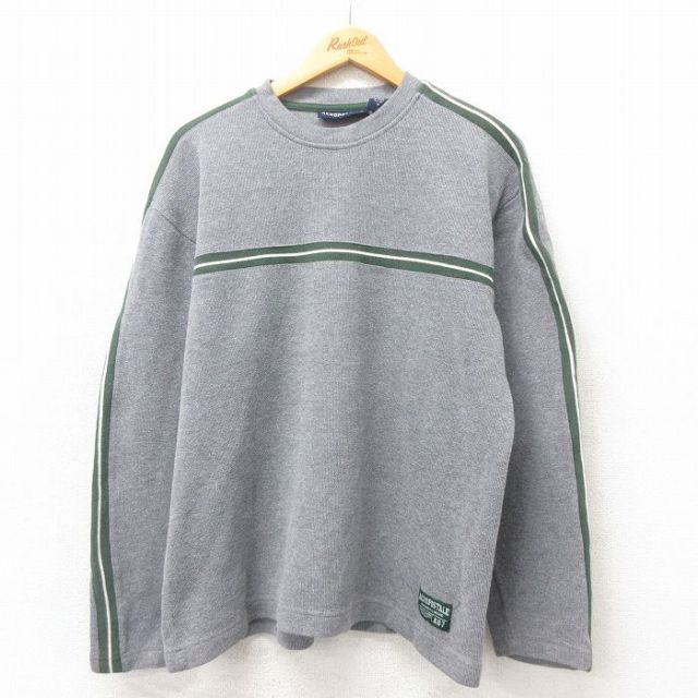 XL★古着 エアロポステール AEROPOSTALE 長袖 ビンテージ Tシャツ メンズ 00年代 00s クルーネック グレー 25may21 中古