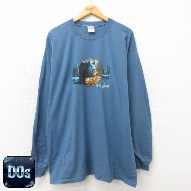 【50%OFF】00s 長袖Tシャツ クマ ネイビー XL | 古着