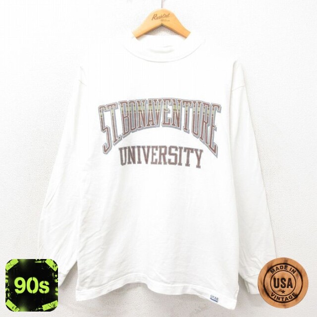 【50%OFF】90s 長袖Tシャツ 大学 ホワイト L | 古着
