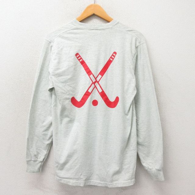 M★古着 フルーツオブザルーム 長袖 ビンテージ Tシャツ メンズ 00年代 00s ホッケー クルーネック グレー 霜降り 25may22 中古