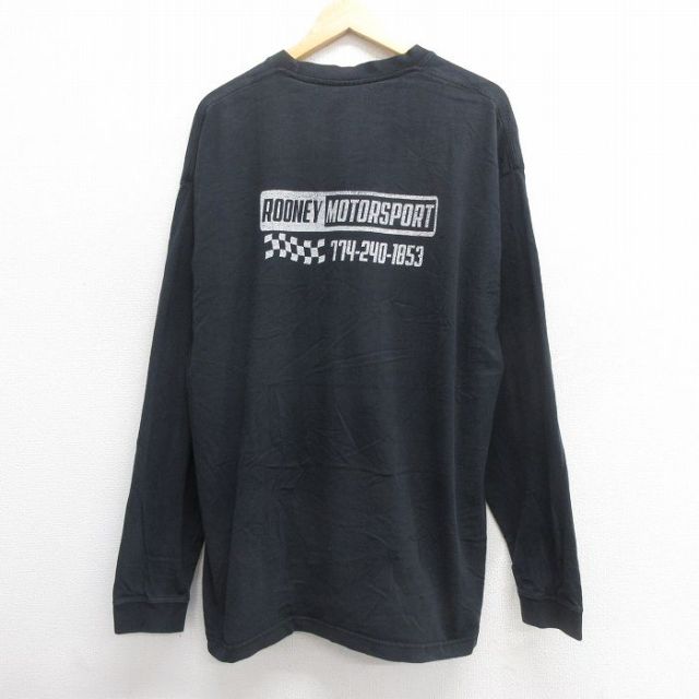 【50%OFF】00s 長袖Tシャツ モータースポーツ ブラック XL | 古着