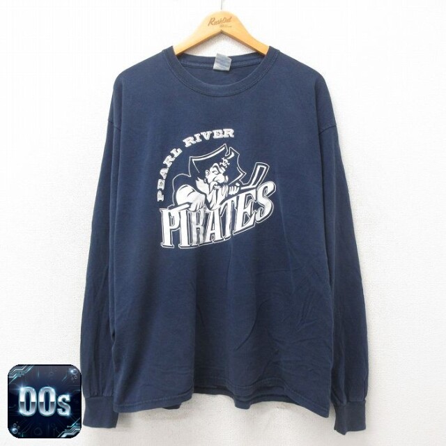 【50%OFF】00s 長袖Tシャツ 海賊 ネイビー XL | 古着