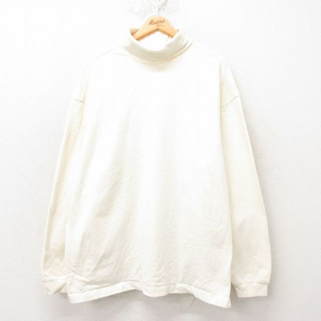 【20%OFF】XL★古着 ギャップ GAP 長袖 ビンテージ Tシャツ メンズ 90年代 90s 無地 大きいサイズ コットン タートルネック ハイネック 生成り 【spe】 25jun06 中古