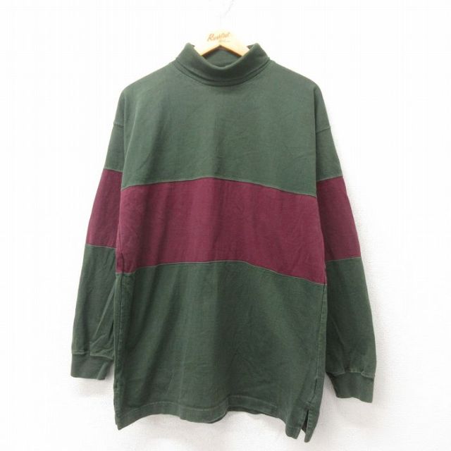 XL★古着 GANT 長袖 ビンテージ Tシャツ メンズ 00年代 00s コットン タートルネック ハイネック 緑 グリーン 25jun06 中古