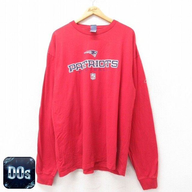 【50%OFF】リーボック 00s 長袖Tシャツ NFL ニューイングランドペイトリオッツ レッド XL | 古着
