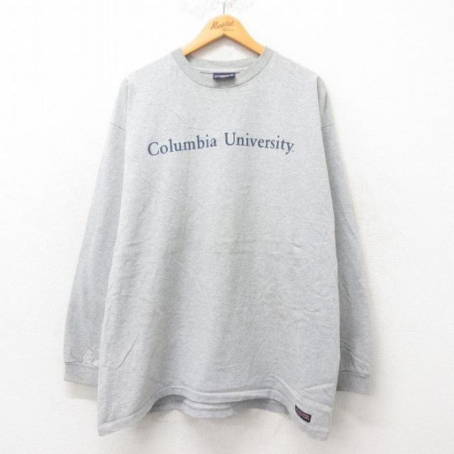 【50%OFF】ジャンスポーツ 90s 長袖Tシャツ コロンビア大学 グレー XL | 古着