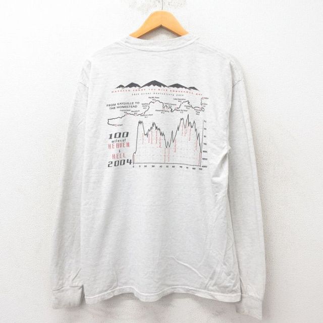 【50%OFF】00s 長袖Tシャツ 山 グレー L | 古着
