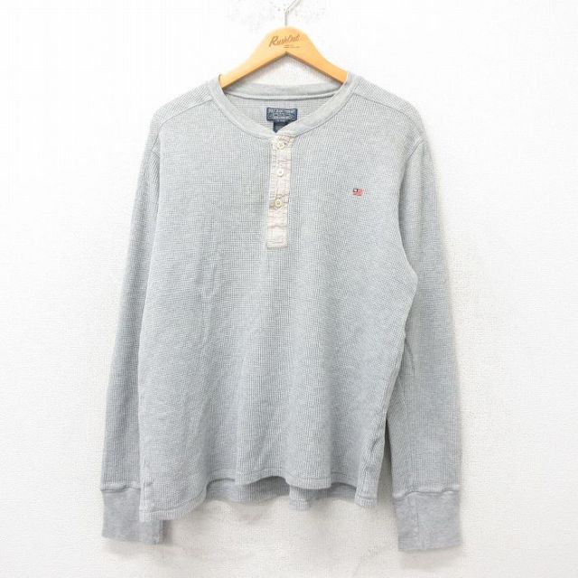 XL★古着 ラルフローレン Ralph Lauren ポロジーンズ 長袖 ブランド サーマル Tシャツ メンズ 大きいサイズ コットン ヘンリーネック グレー 25jun06 中古