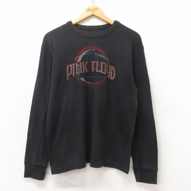 XL★古着 長袖 ロック バンド サーマル Tシャツ メンズ ピンクフロイド クルーネック 黒 ブラック 25jun12 中古