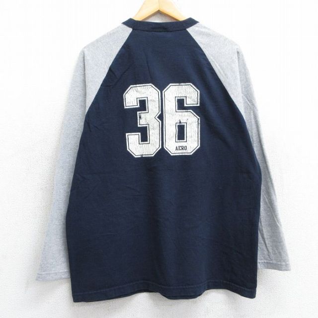 【50%OFF】エアロポステール 90s ラグランTシャツ ライオン ネイビー L | 古着