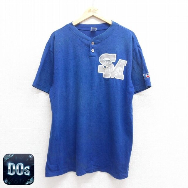 【50%OFF】ラッセル 00s 半袖Tシャツ メッシュ地 ブルー XL | 古着