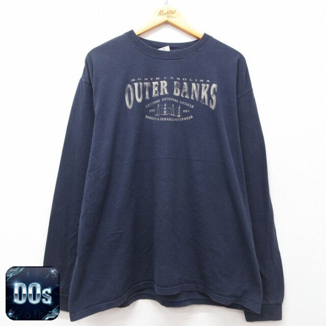 00s 長袖Tシャツ OUTER BANKS ネイビー XL | 古着