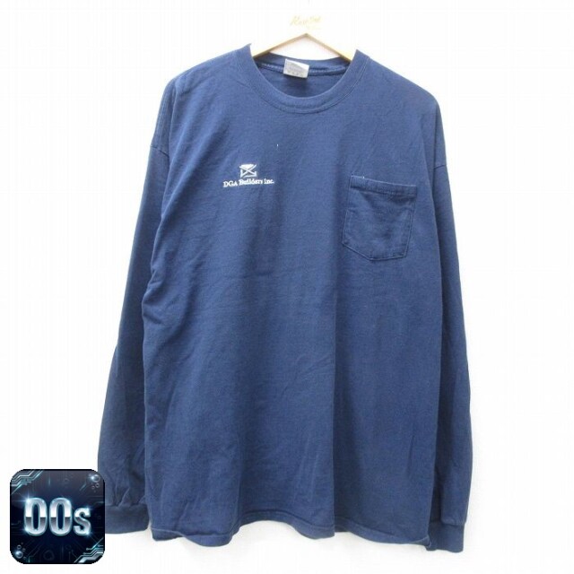 【50%OFF】DGA 00s 長袖Tシャツ 胸ポケット付き ネイビー XL | 古着