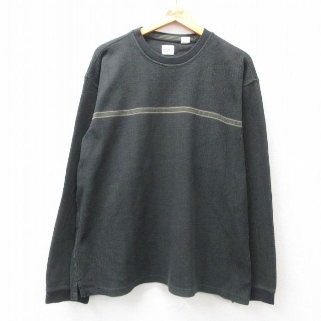【50%OFF】XL★古着 アロー 長袖 Tシャツ メンズ 大きいサイズ クルーネック 濃グレー他 25jun23 中古