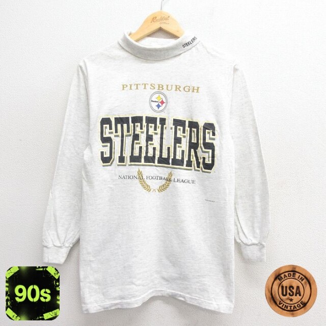 【50%OFF】NFL ピッツバーグスティーラーズ 90s 長袖Tシャツ グレー霜降り M | 古着