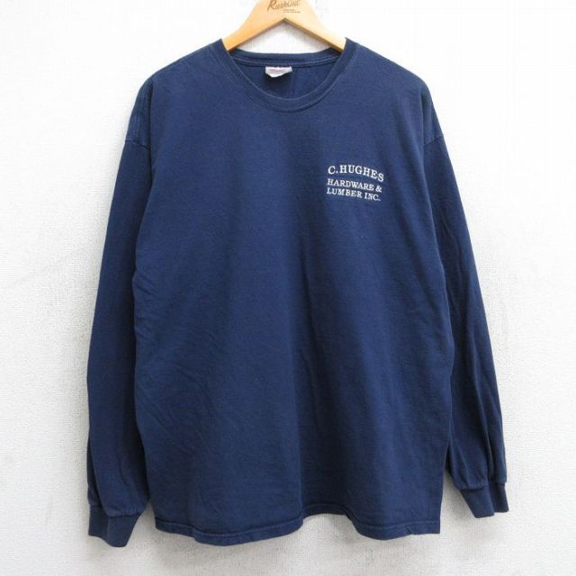 【50%OFF】ヘインズ 00s 長袖Tシャツ LUMBER ネイビー XL | 古着