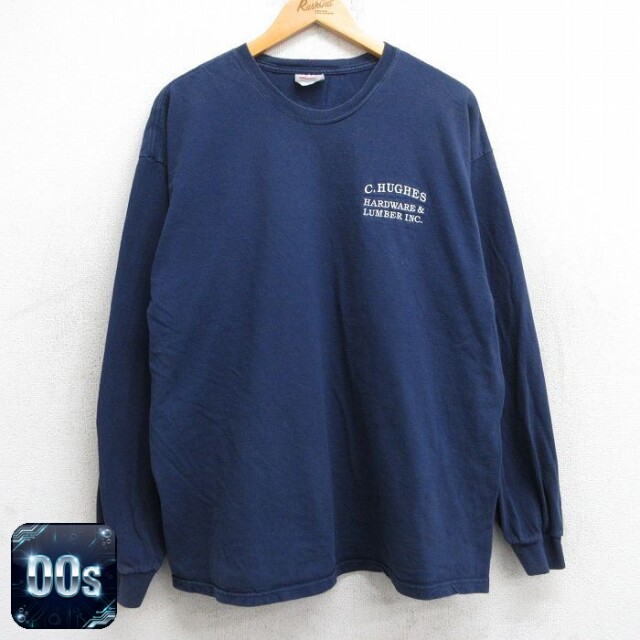 【50%OFF】ヘインズ 00s 長袖Tシャツ LUMBER ネイビー XL | 古着