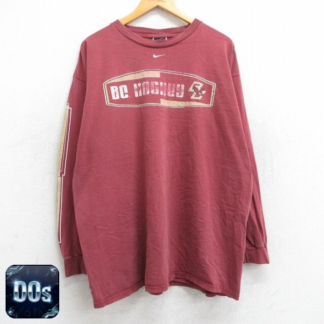 【50%OFF】ナイキ 00s 長袖Tシャツ BCホッケー バーガンディ XL | 古着