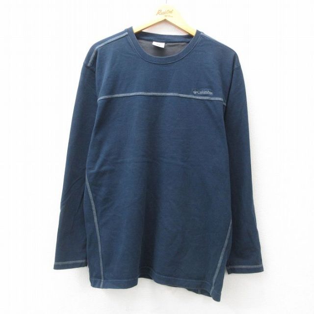 【50%OFF】コロンビア 00s 長袖Tシャツ ワンポイントロゴ ネイビー XL | 古着