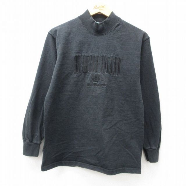 【50%OFF】ブレイクリーアイランド 90s 長袖Tシャツ 刺繍 ブラック S | 古着