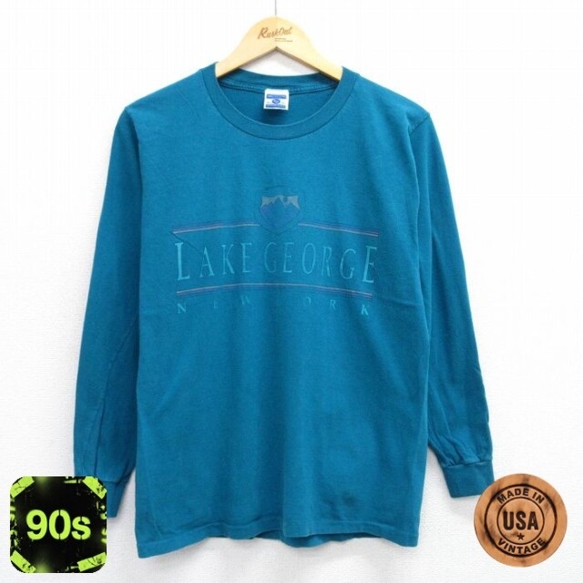 【50%OFF】LAKE GEORGE 90s 長袖Tシャツ ライトブルー M | 古着