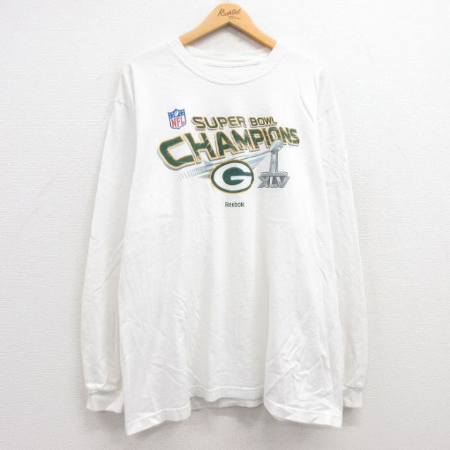 【50%OFF】リーボック 長袖Tシャツ グリーンベイパッカーズ ホワイト XL | 古着