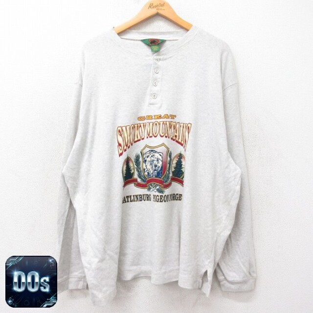 【50%OFF】ボストントレーダース 00s 長袖ヘンリーネックTシャツ グレートスモーキーマウンテンズ グレー XL | 古着