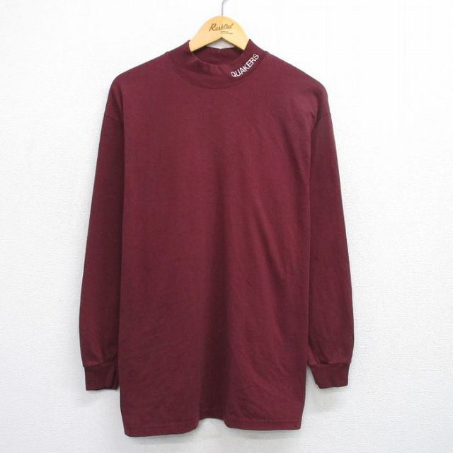 【50%OFF】00s 長袖Tシャツ QUAKERS エンジ XL | 古着