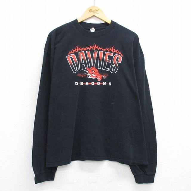 【50%OFF】DAVIES DRAGONS 00s 長袖Tシャツ ブラック XL | 古着