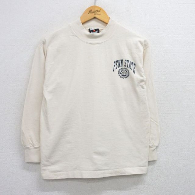 【50%OFF】90s 長袖Tシャツ PENN STATEカレッジ 生成り ベージュ M | 古着