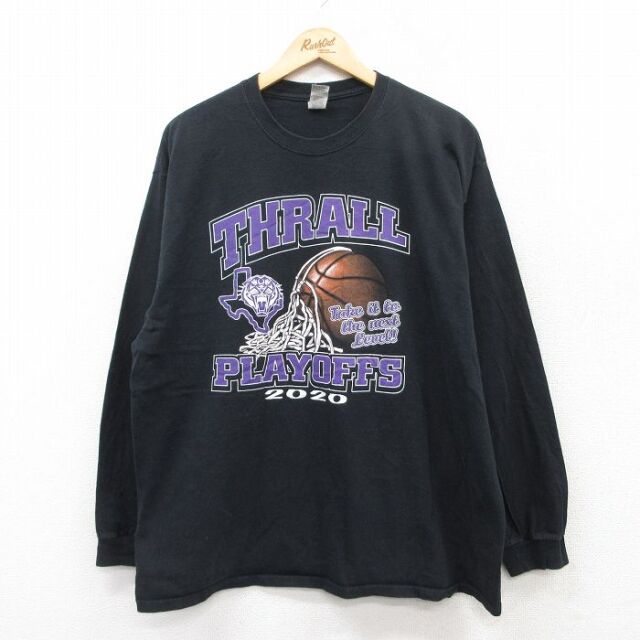 【50%OFF】THRALL 長袖Tシャツ バスケットボール ブラック XL | 古着