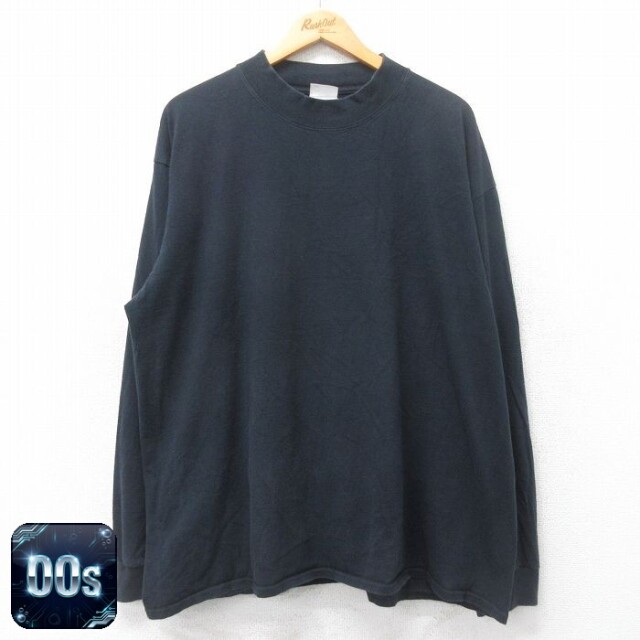 【50%OFF】CERTIFIED 00s 長袖Tシャツ モックネック ブラック XL | 古着