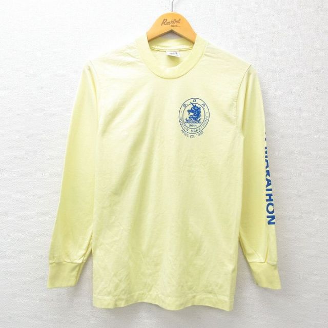 【50%OFF】90s 長袖Tシャツ ボストンマラソン イエロー S | 古着