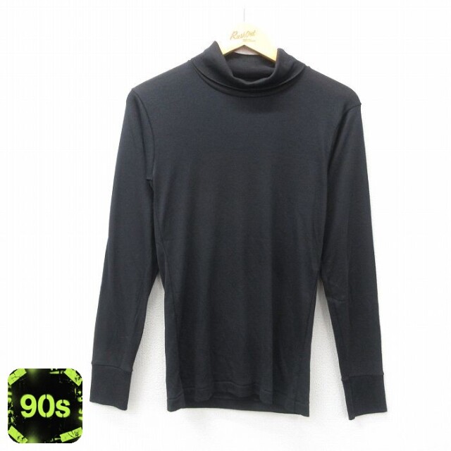 【50%OFF】90s 長袖タートルネックTシャツ ブラック XS | 古着