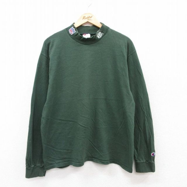 【50%OFF】チャンピオン 00s 長袖Tシャツ NFL ニューヨークジェッツ グリーン XL | 古着