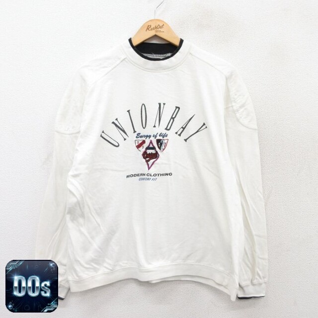 【50%OFF】ユニオンベイ 00s 長袖Tシャツ ビッグロゴ ホワイト XL | 古着
