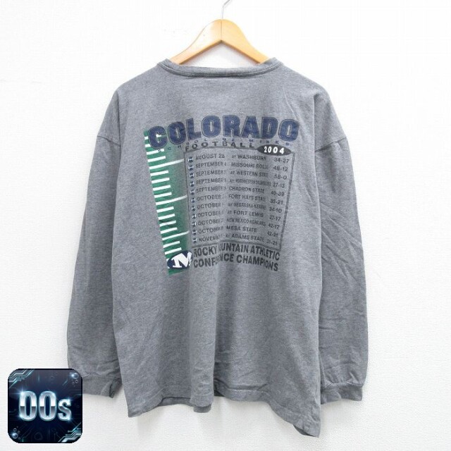 【50%OFF】ジャンスポーツ 00s 長袖Tシャツ コロラド フットボール グレー XL | 古着