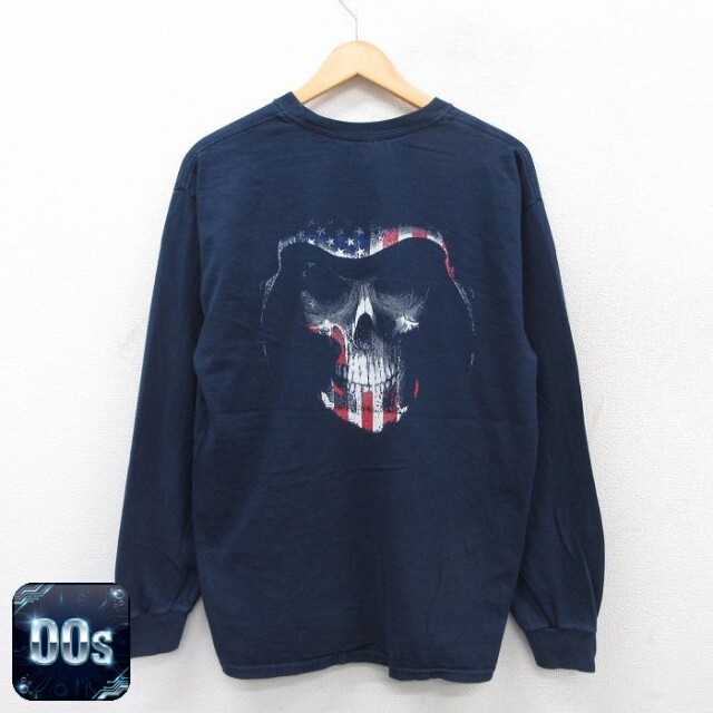 【50%OFF】00s 長袖Tシャツ 死神 ネイビー L | 古着
