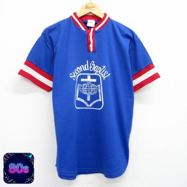 【50%OFF】80s 半袖Tシャツ 十字架地球 ブルー XL | 古着