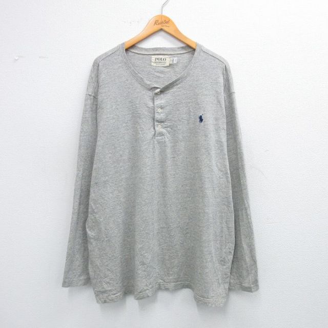 【50%OFF】XL★古着 長袖 Tシャツ メンズ グレー 霜降り 25jul22 中古