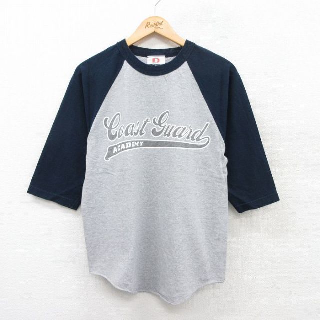 【50%OFF】00s 7分袖Tシャツ Coast guardラグラン グレー M | 古着