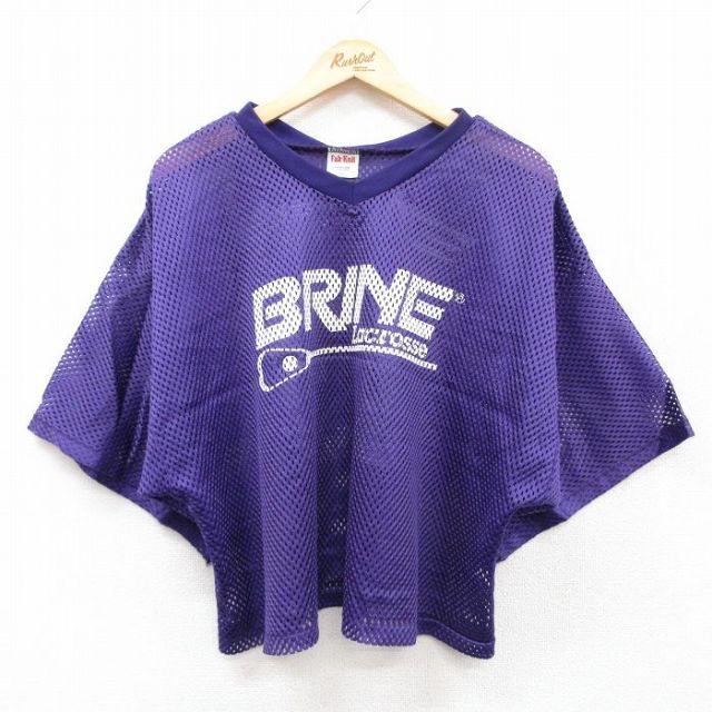 90s 半袖Tシャツ BRINEラクロス パープル XL | 古着