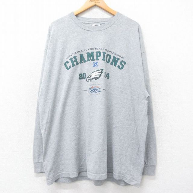【50%OFF】00s 長袖Tシャツ NFLフィラデルフィアイーグルス グレー XL | 古着